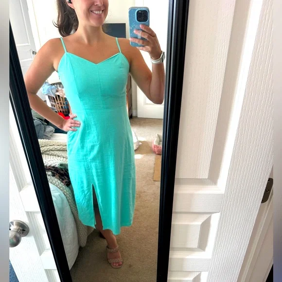 J. Crew Factory | Dresses | Jcrew Linenblend Slip Midi Dress | Poshmark